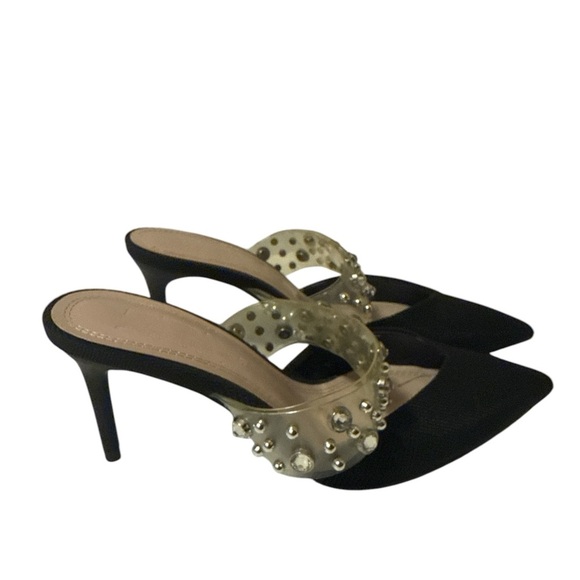 zara Transparent vinyl Sequent strap women Black shoes size 37 - Picture 5 of 9